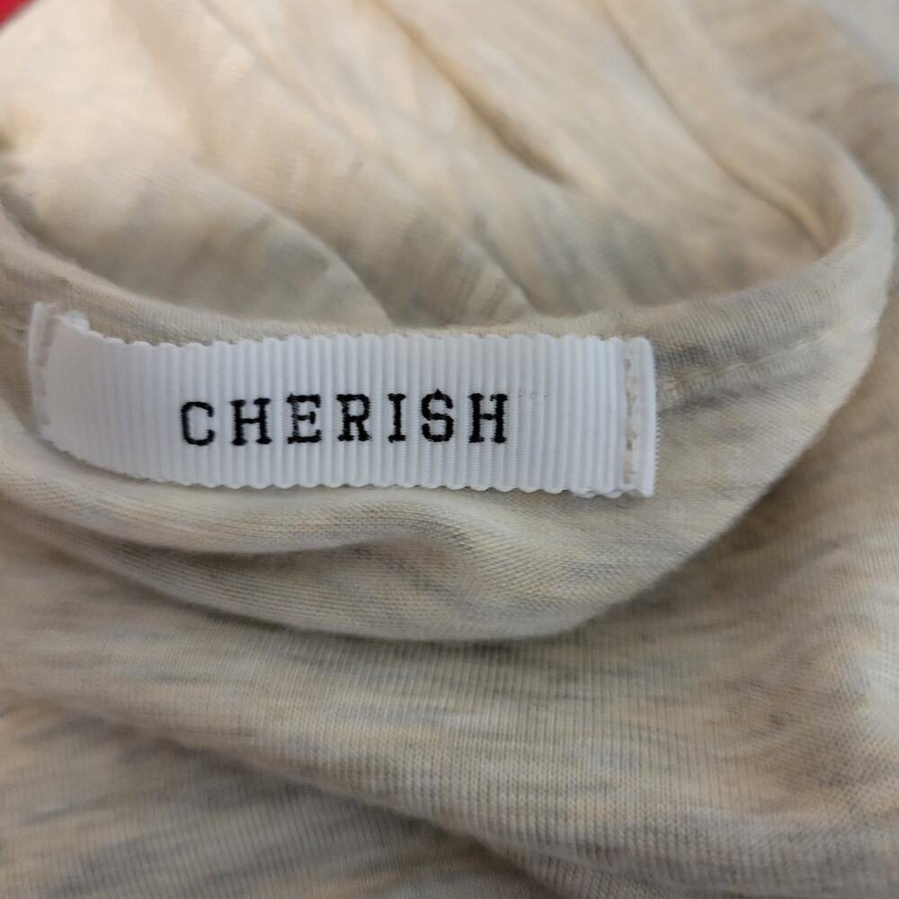 Cherish Oversized Womens Tunic Sz S Beige Taupe Cowl Neck Blouse Top Split Hem - Picture 5 of 6
